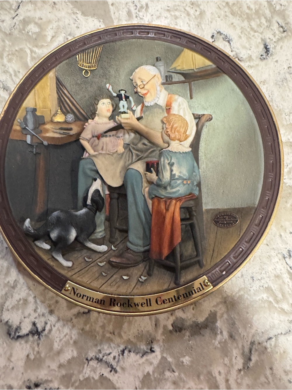 Norman Rockwell Centennial Decorative Wall Plaque - Multicolor tin maker